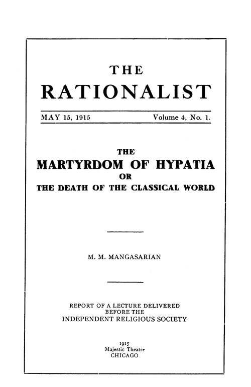 (image for) The Rationalist Set - Vol. 4 - No. 1 - No. 12